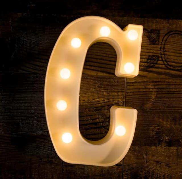 SATYAM KRAFT Acrylic Marquee Alphabet Shaped Led Light-Asthetic Decorations Letter Light For Gift, Birthday, Bedroom, Table, Home Decoration, Night Light Lamp And Wall Lamp (C) White